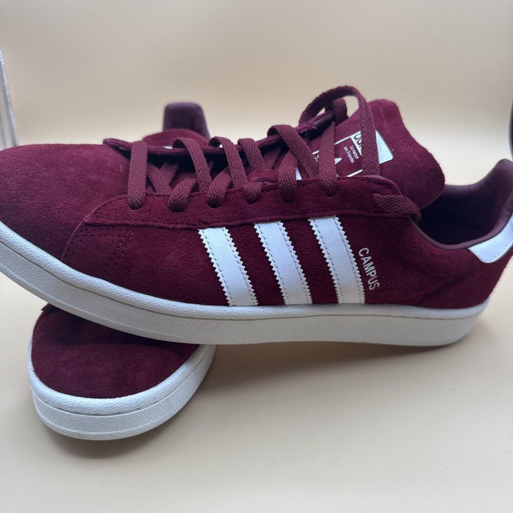 Adidas Originals Mens Campus Collegiate Size 11.5 Burgundy 2017 BZ0087 Clean!